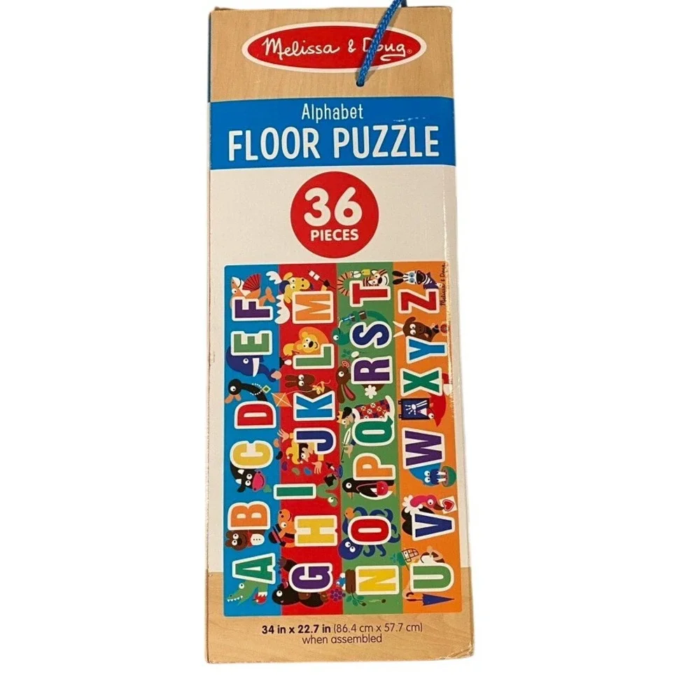 Melissa & Doug Alphabet Floor Puzzle Kids 36pc Multicolor Good 95055 ABC Animal